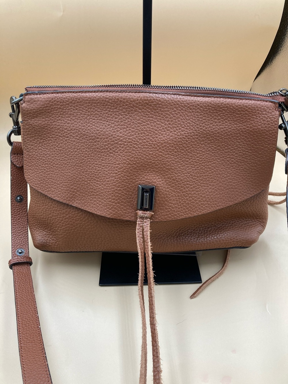 Rebecca Minkoff Cognac Pebbled Leather Shoulder Bag